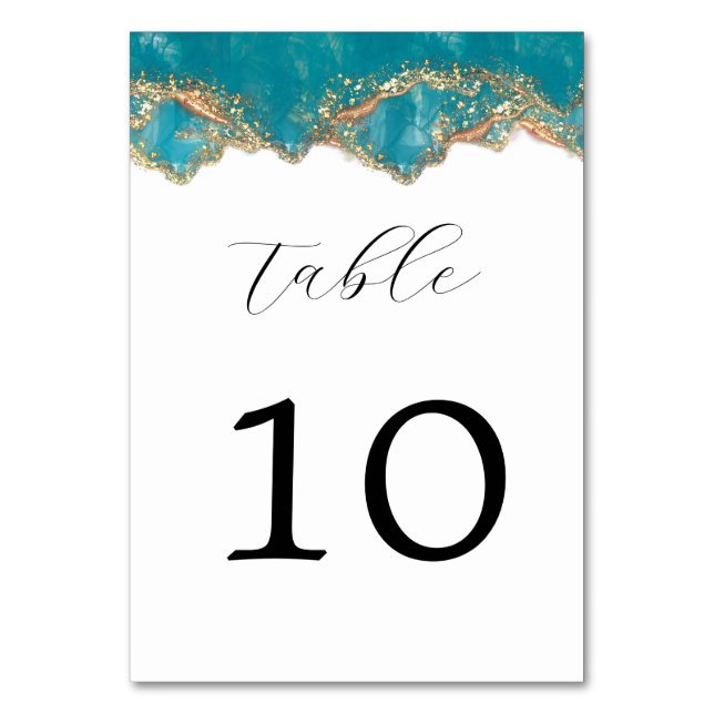 Numéro de table de mariage en marbre bleu et or (Par défaut)