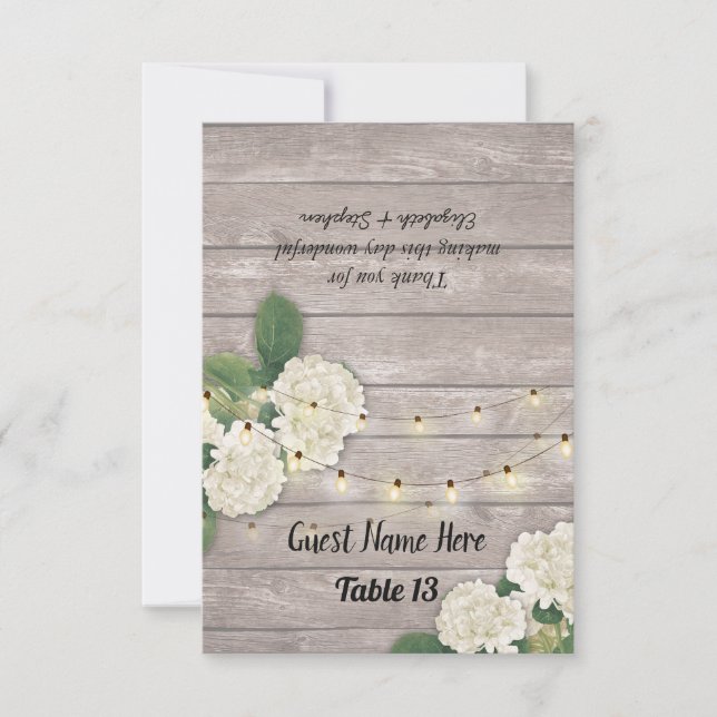 Numéro de table de mariage Escort Hydrangea Bois R (Devant)