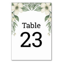 Numéro de table de mariage floral blanc Magnolia c