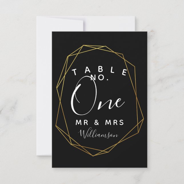 numéro de table de mariage géométrique fête/mariag (Devant)