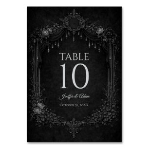 Numéro de table de mariage Halloween gothique élég