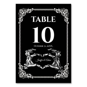 Numéro de table de mariage Halloween gothique somb
