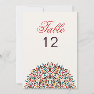 Numéro de Table de Mariage Mandala Géométrique en