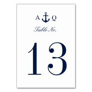 Numéro de table de Mariage minimal du style nautiq