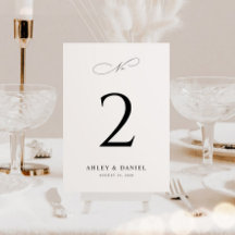 Numéro de table de Mariage minimal élégant