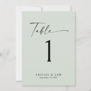 Numéro de table de Mariage minimaliste de la taill