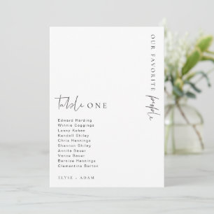 Numéro de table de mariage minimaliste moderne Est