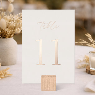 Numéro de table de mariage neutre avec véritable f