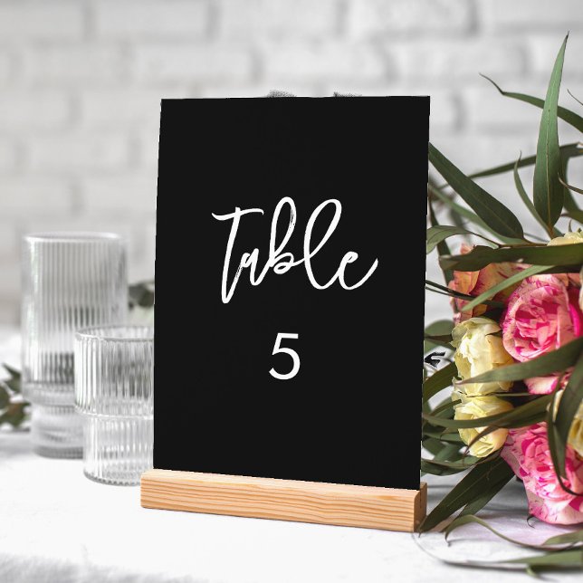Numéro de table de mariage noir moderne contempora (Créateur téléchargé)