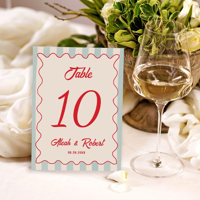 Numéro de table de mariage rétro avec écriture rou (Créateur téléchargé)