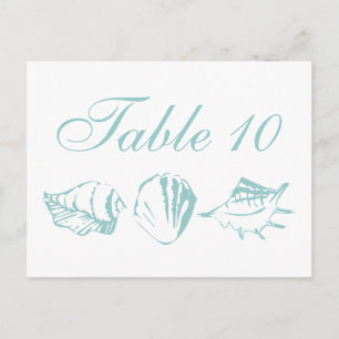 Numéro de table de mariage sur la plage Coquillage