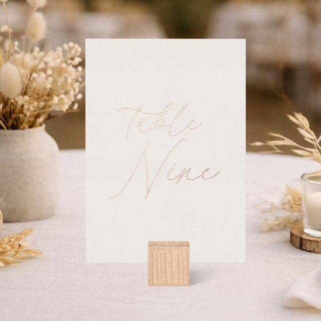 Numéro de table de mariage Table Nine | Vrai feuil (Créateur téléchargé)
