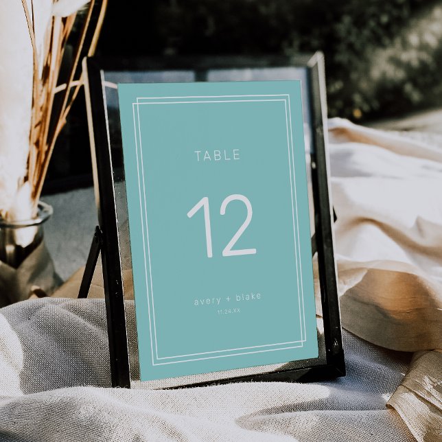 Numéro de table de Mariage vert à la menthe minima (AVERY Minimalist Mint Green Wedding Table Numbers)