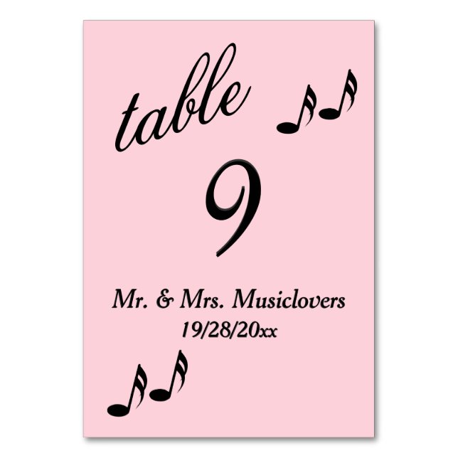Numéro de table de musique rose (Par défaut)