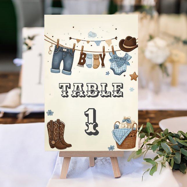 Numéro de table de petit cowboy (Créateur téléchargé)