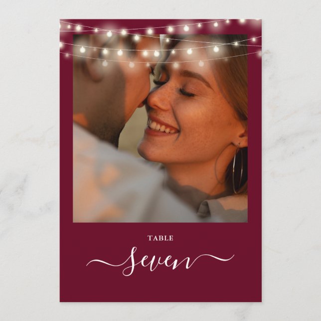 Numéro de table de photo de lumières de ficelle de (Devant)