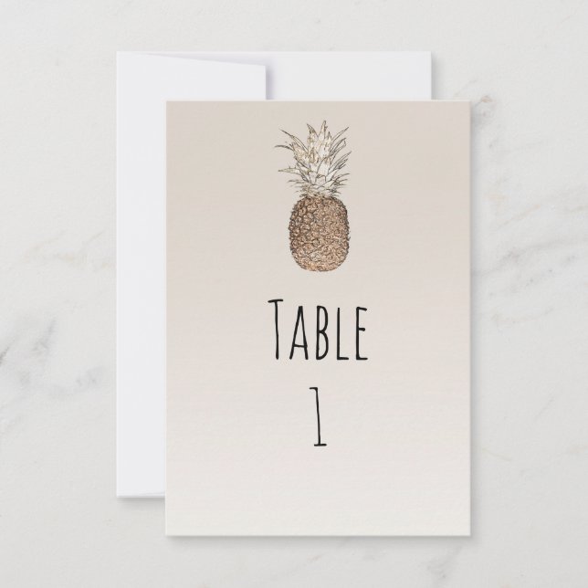 Numéro de table de pineapple rustique tropical haw (Devant)