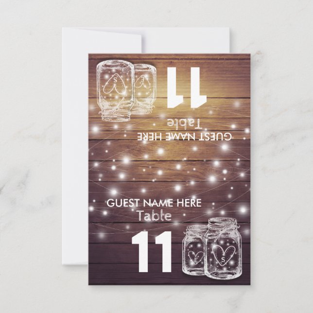 Numéro de table de place de mariage Jar Light Maso (Devant)