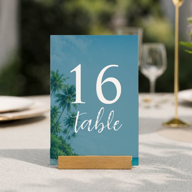 Numéro de table de plage tropicale (Créateur téléchargé)