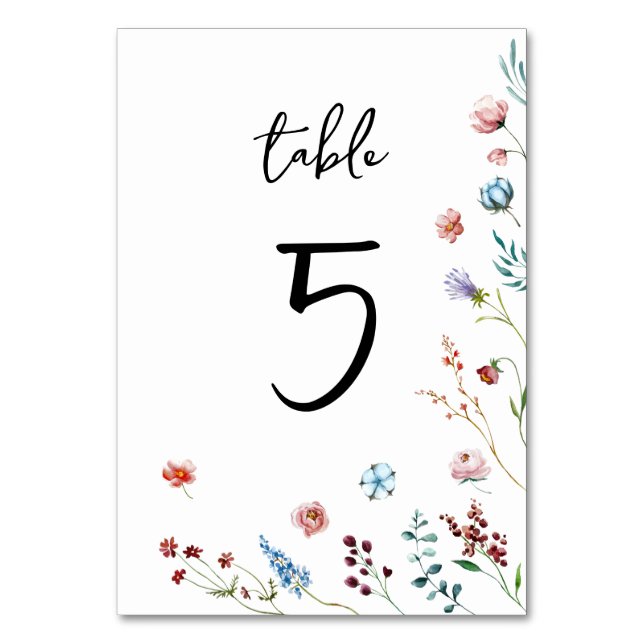 Numéro de table de prairie fleur sauvage (Par défaut)