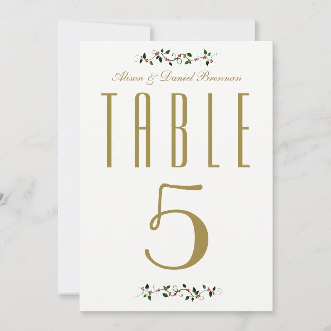 Numéro de table de réception de mariage de vacance (Devant)