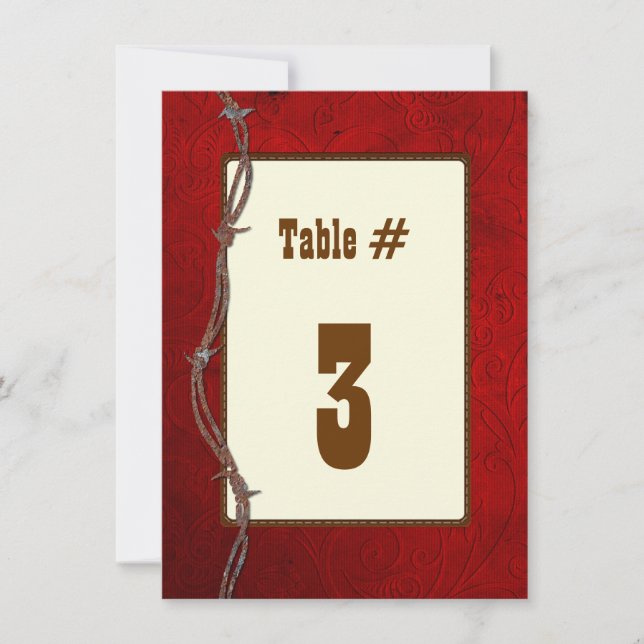 Numéro de table de réception de mariage en cuir ro (Devant)