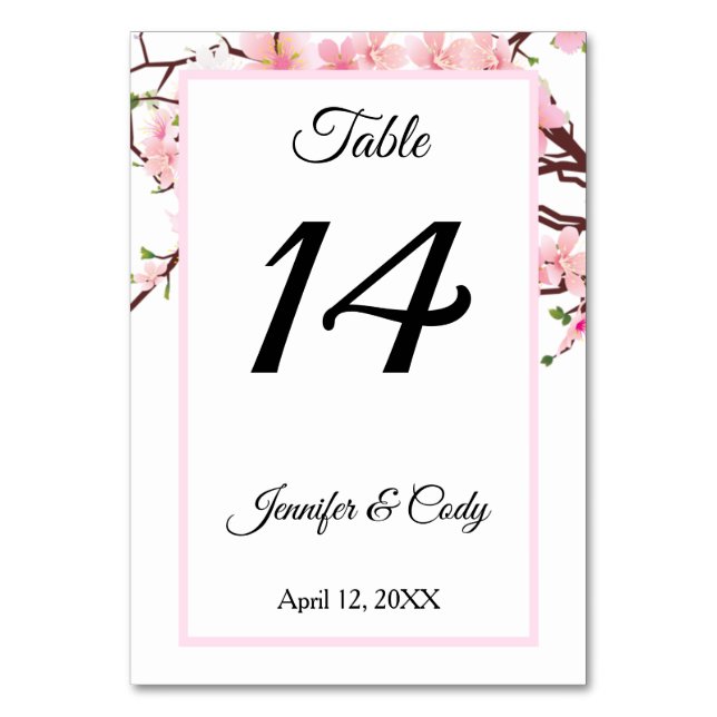 Numéro de table de réception de mariage Fleurs de  (Par défaut)