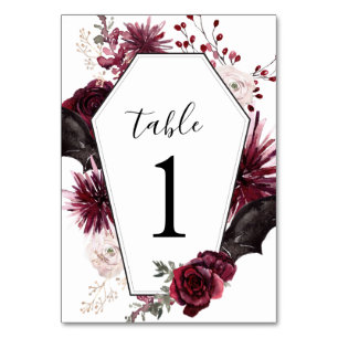 Numéro de table de réception de mariage   Hallowee