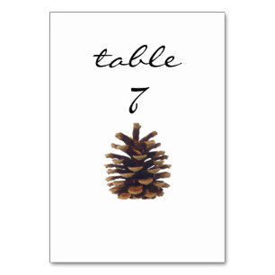 Numéro de table de réception Pinecone rustique