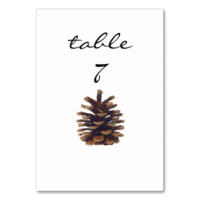 Numéro de table de réception Pinecone rustique (Dos)
