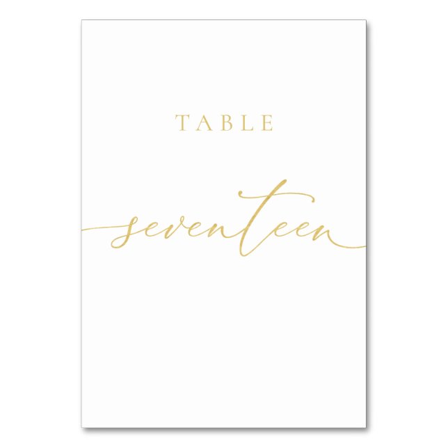 Numéro de table de script Gold Elegant Dix-sept (Par défaut)