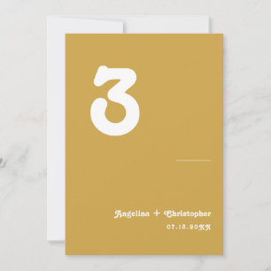 Numéro de table de script minimaliste du Mariage r