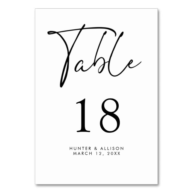Numéro de table de script moderne (Par défaut)