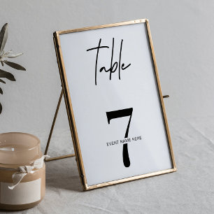 Numéro de table de soirée minimaliste du gala d'év