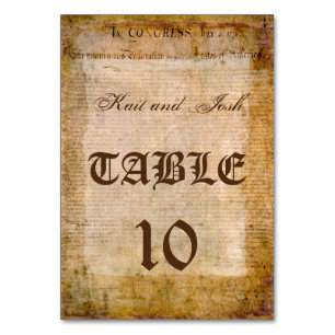 Numéro De Table Déclaration d'indépendance des États-Unis Incroyab