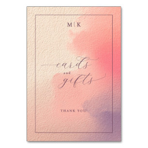 Numéro De Table Dégradés d'aquarelle pastel chauds