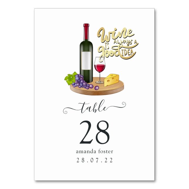 Numéro De Table Dégustation Française De Vins (Par défaut)