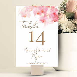 Numéro De Table Délicat Mariage floral de l'orchidée