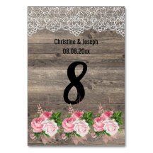 Dentelle Rustique rose floral Bouquet NUMÉRO DE TA