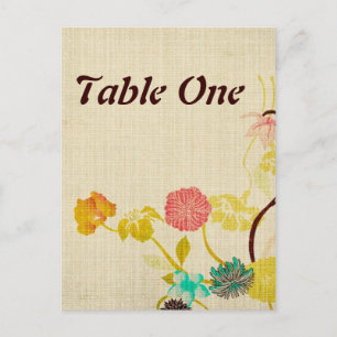 Numéro de table des fleurs japonaises Carte postal