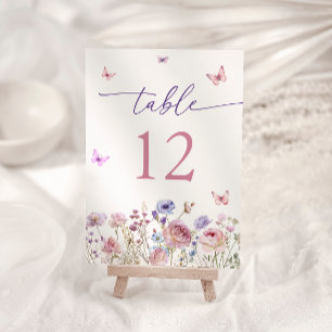 Numéro de table des papillons fleur sauvage et mig