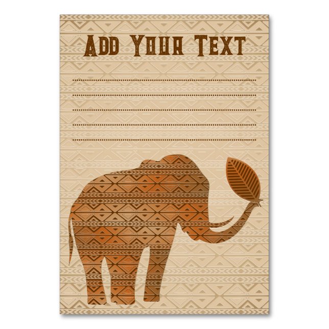 Numéro De Table Design d'art tribal des éléphants (Par défaut)