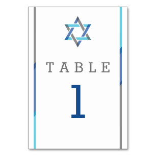Numéro De Table Design moderne Bar Mitzvah - Turquoise & noir
