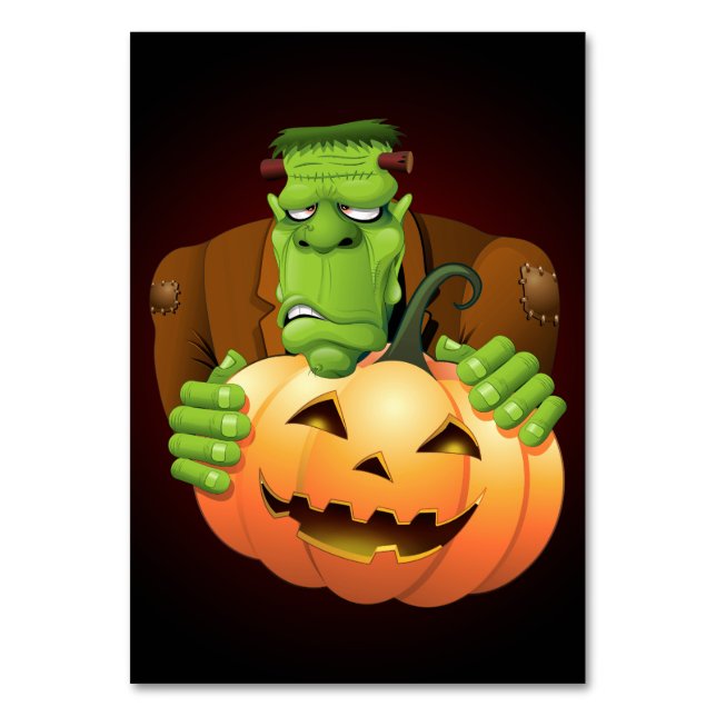 Numéro De Table Dessin de Frankenstein Monster avec Citrouille (Par défaut)