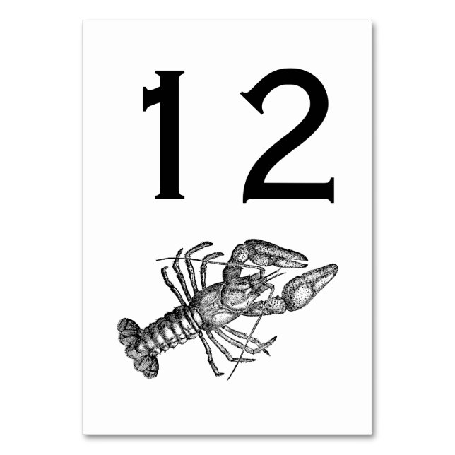 Numéro De Table Dessin de homard vintage no 1 (Par défaut)
