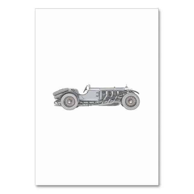 Numéro De Table Dessin SSK Mercedes-Benz 1928 noir et blanc (Par défaut)