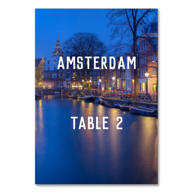 Numéro De Table Destination Amsterdam Tableau 1 Numéro du tableau (Par défaut)