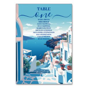 Numéro De Table Destination Grèce Mariage Santorin