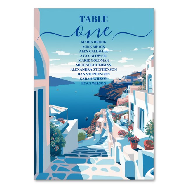 Numéro De Table Destination Grèce Mariage Santorin (Par défaut)