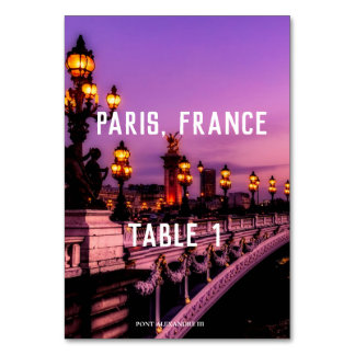 Numéro De Table Destination Paris Tableau 1